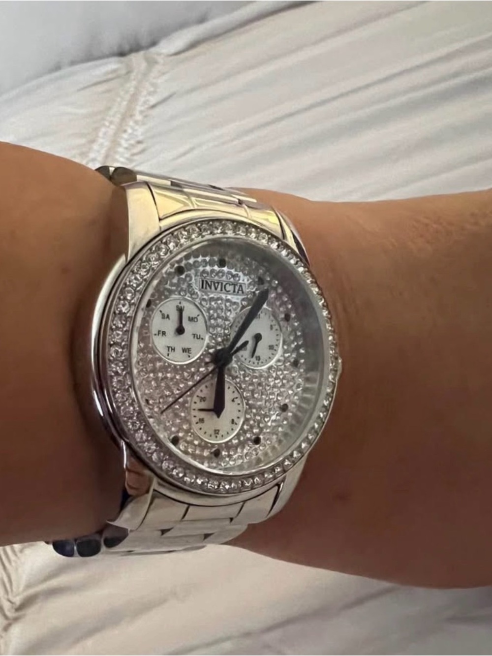 Invicta Women's Silver Crystal Accent Stainless Steel Watch